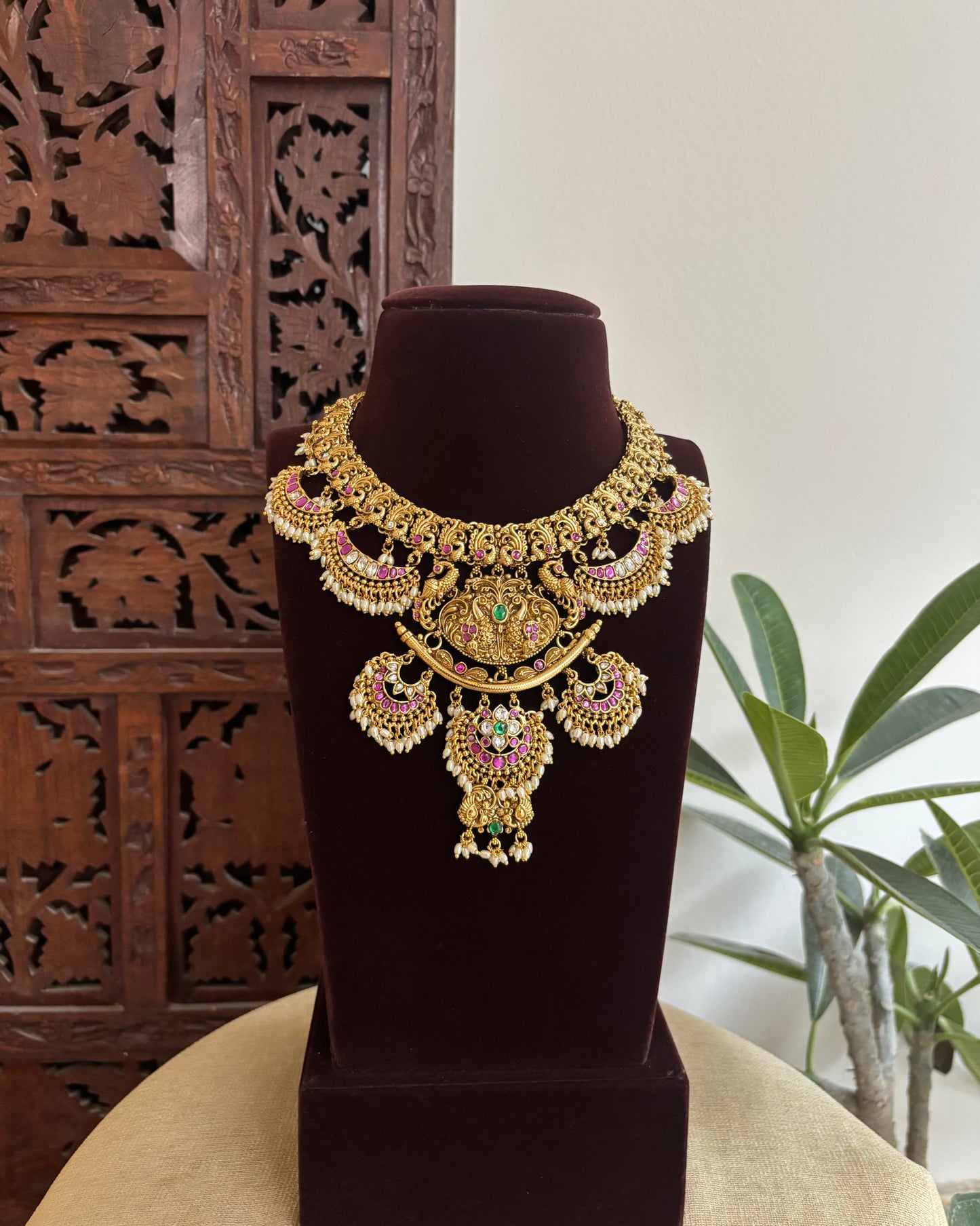 Jadau Kundan Peacock Floral Necklace | NC518