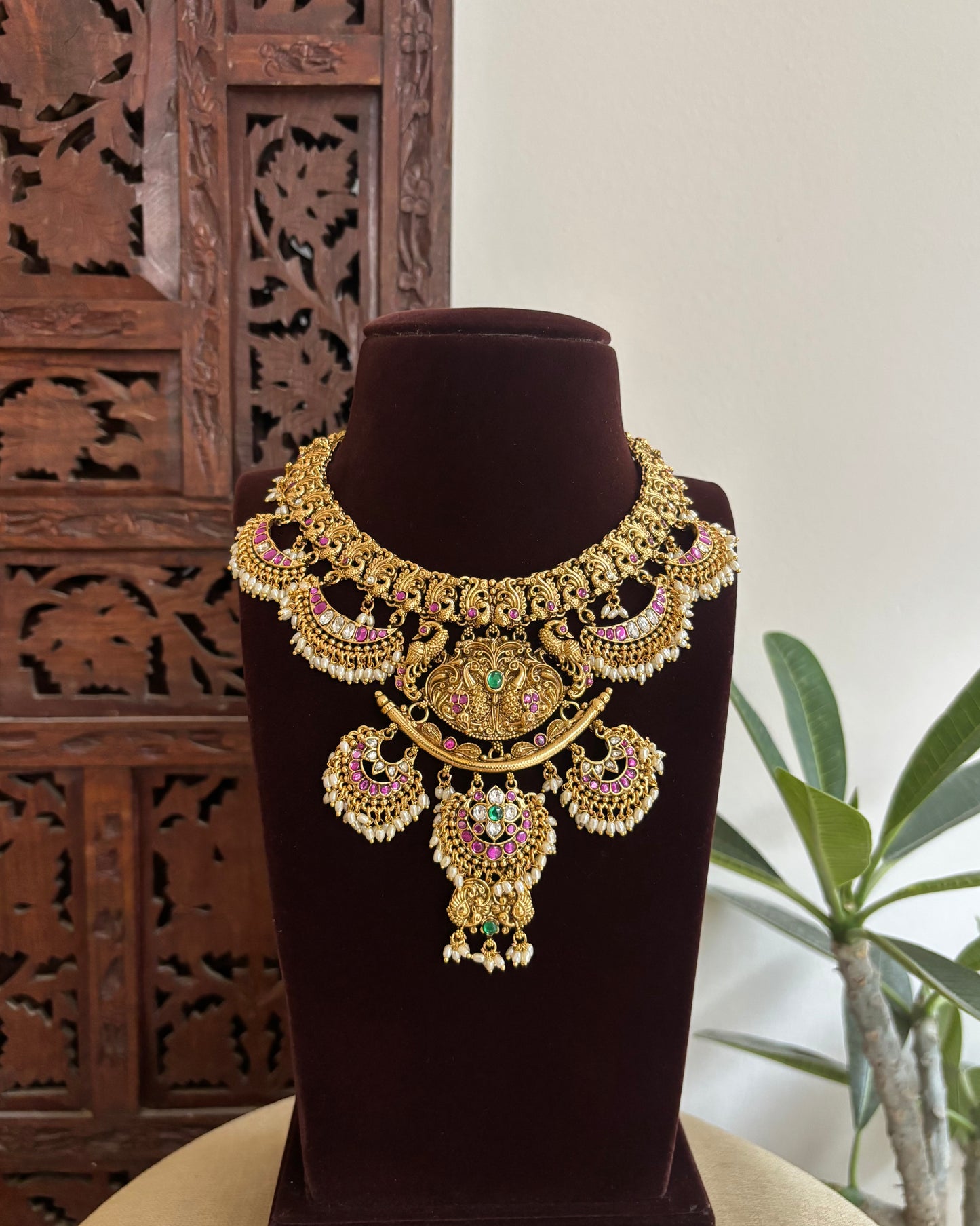 Jadau Kundan Peacock Floral Necklace | NC518