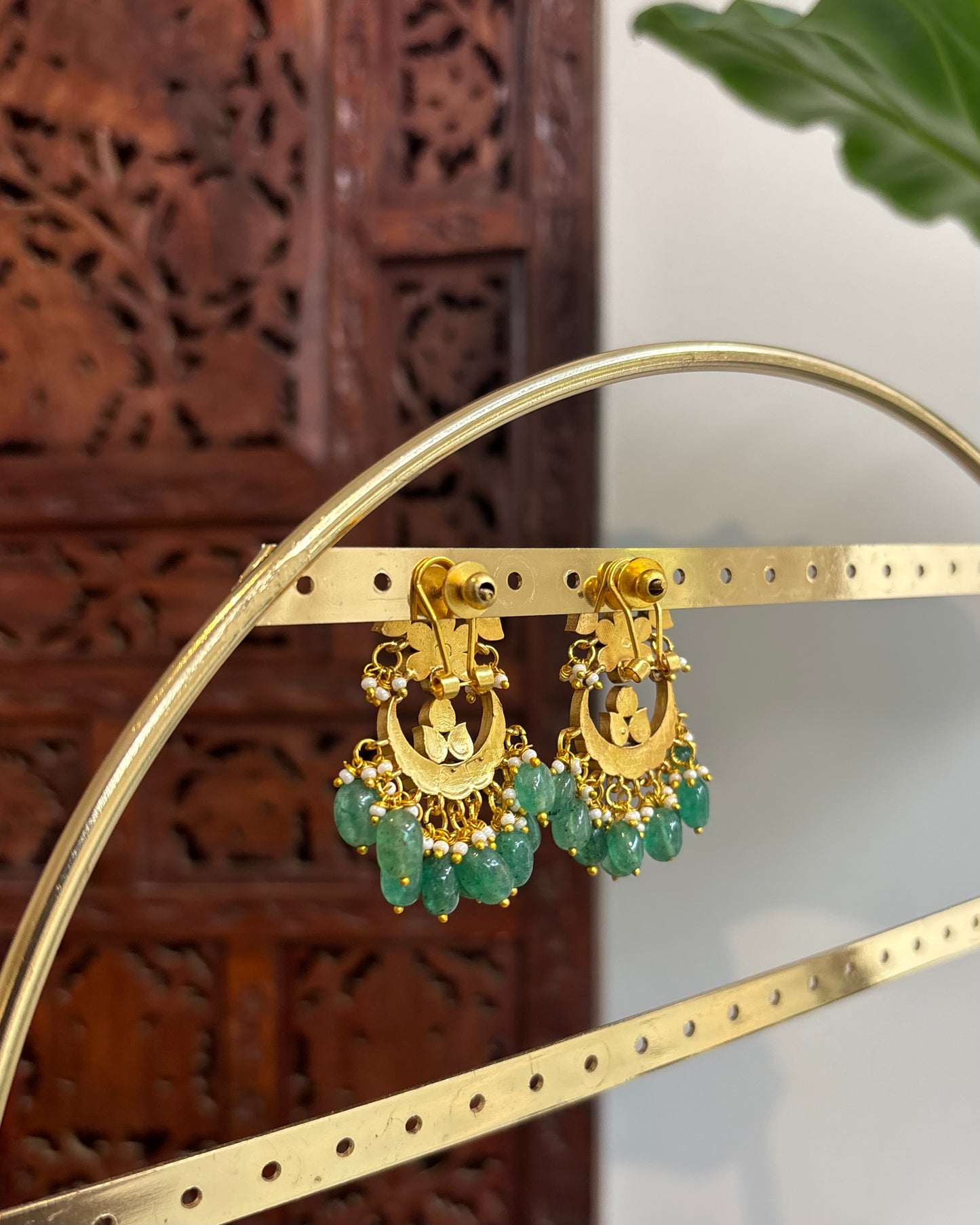 Floral White Jadau Kundan Earrings | ER189