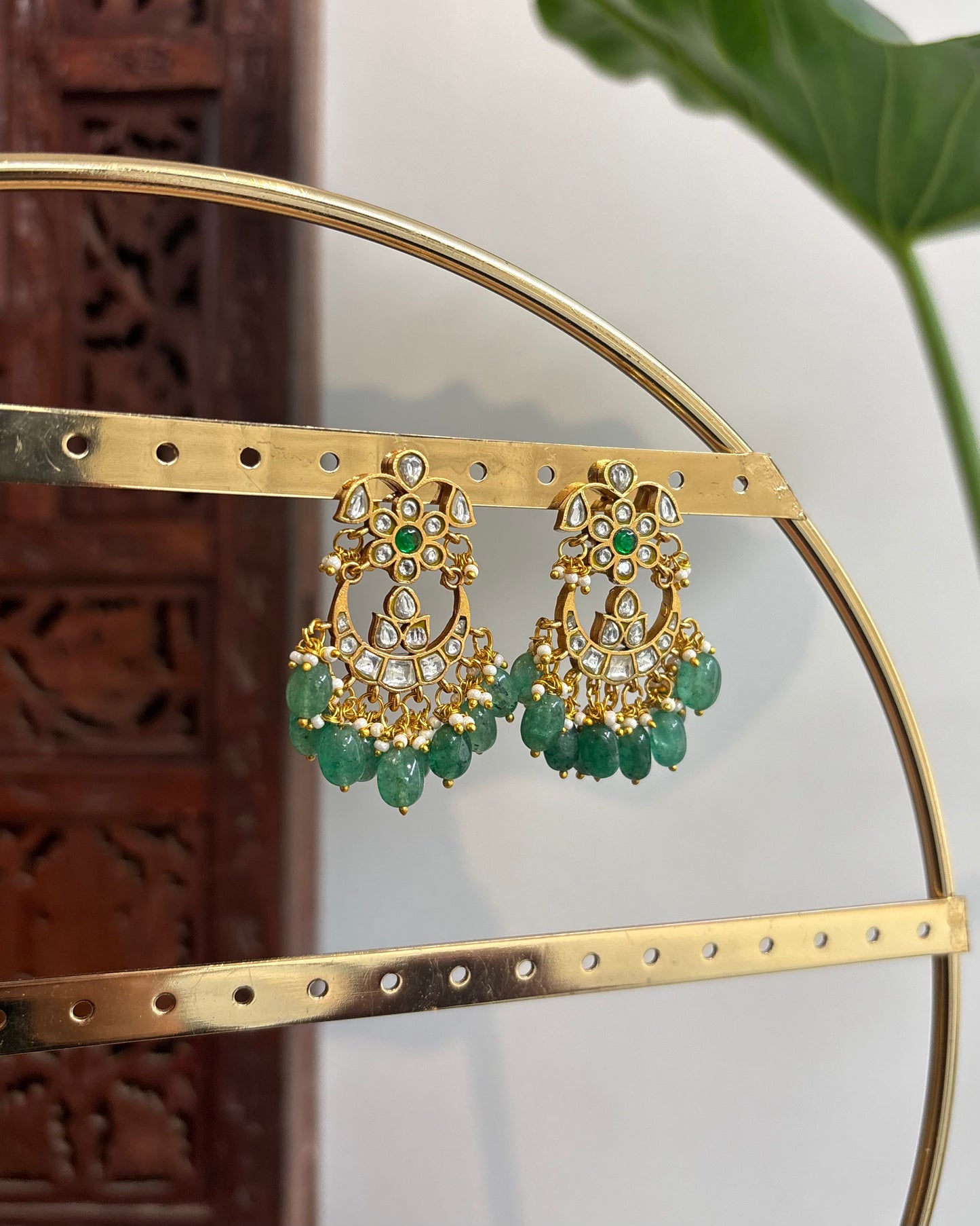 Floral White Jadau Kundan Earrings | ER189