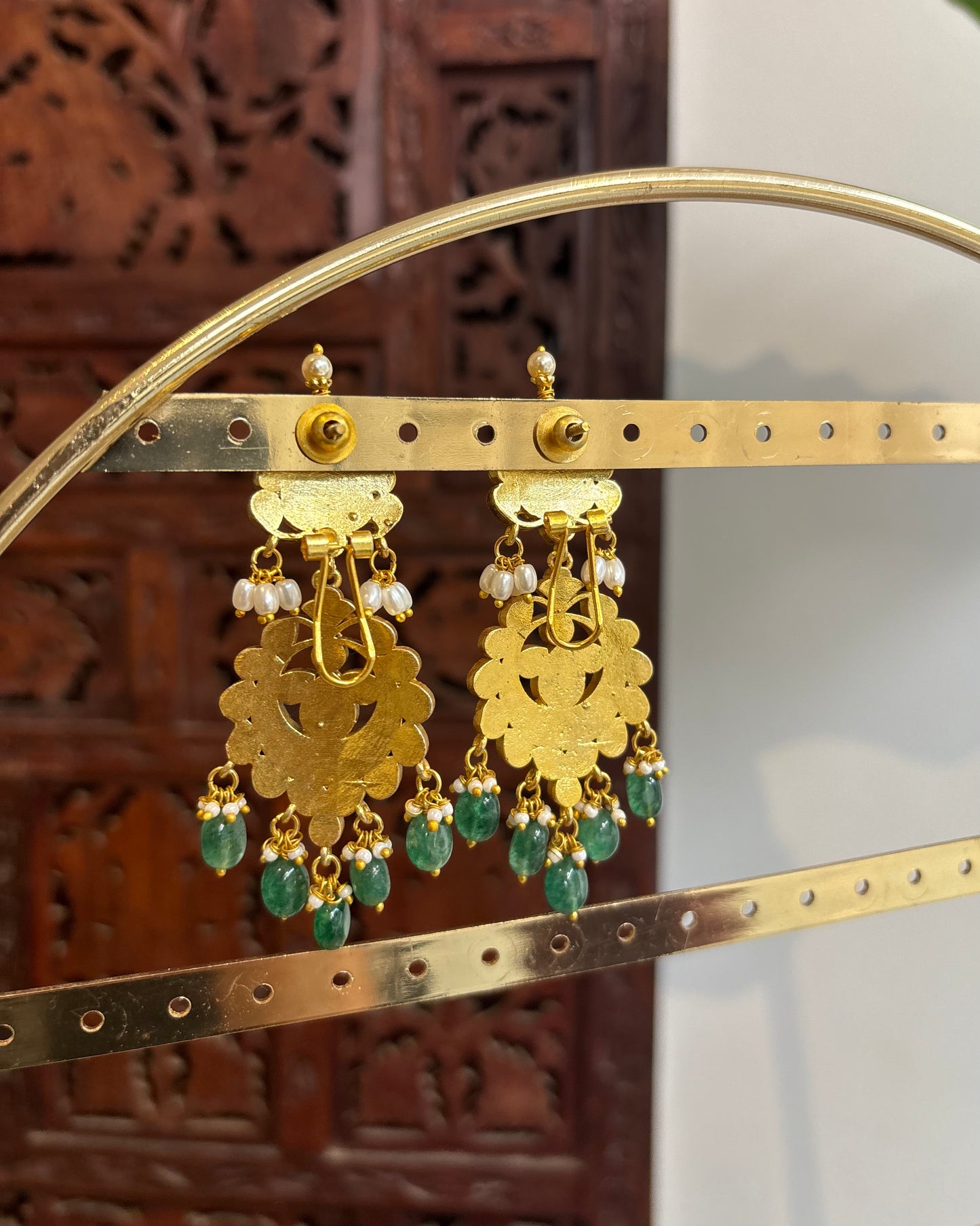 Long Statement Jadau Kundan Earrings – Multicolour | ER190