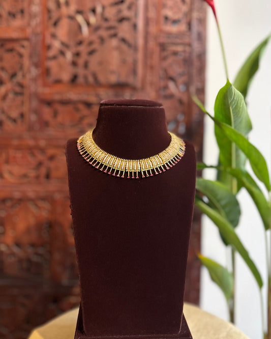 Contemporary AD Necklace Set with Matching Earrings | NC168