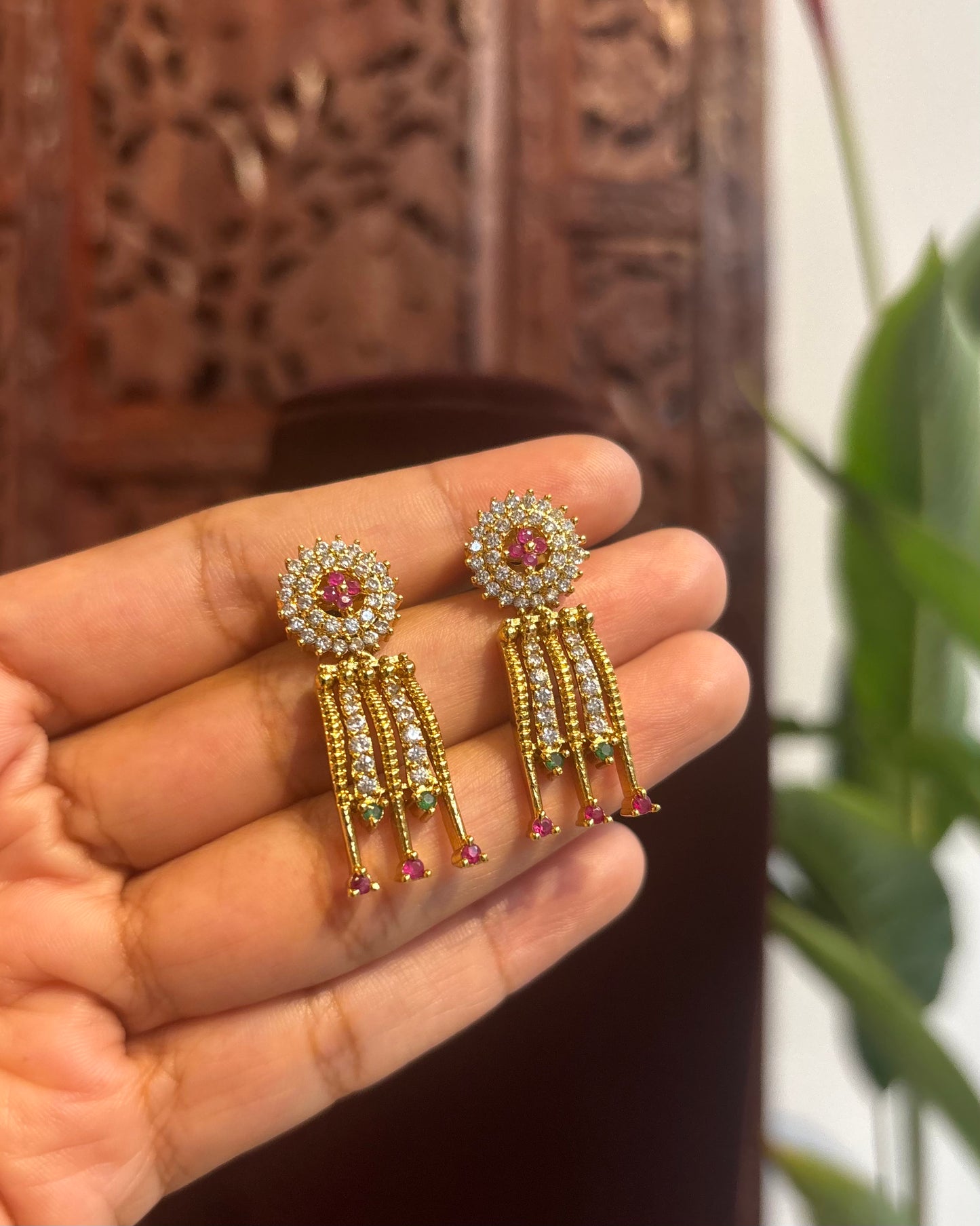 Contemporary AD Necklace Set with Matching Earrings | NC168