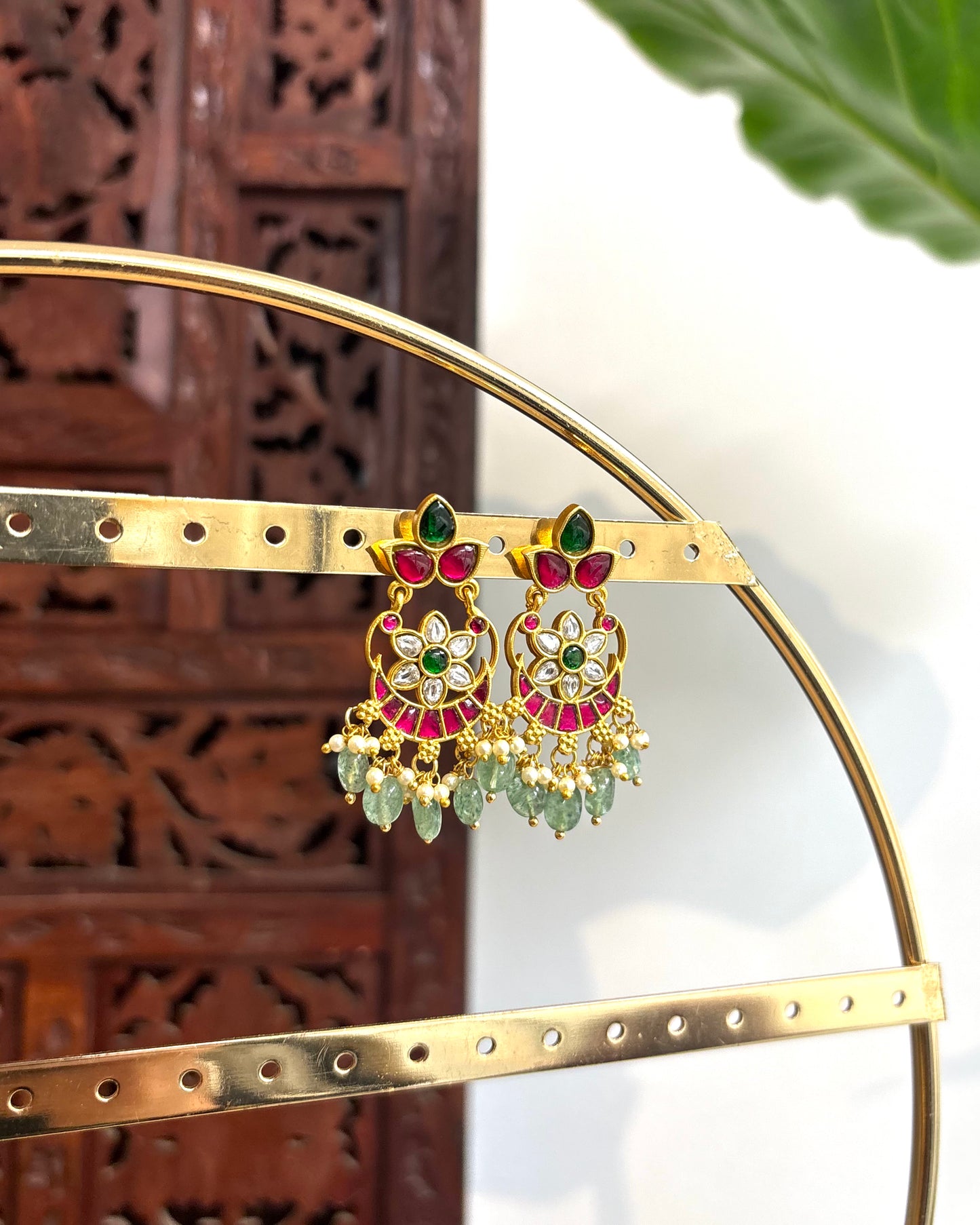 Floral Multicolor Jadau Kundan Earrings | ER191