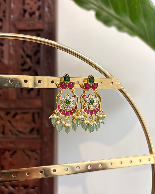 Floral Multicolor Jadau Kundan Earrings | ER191