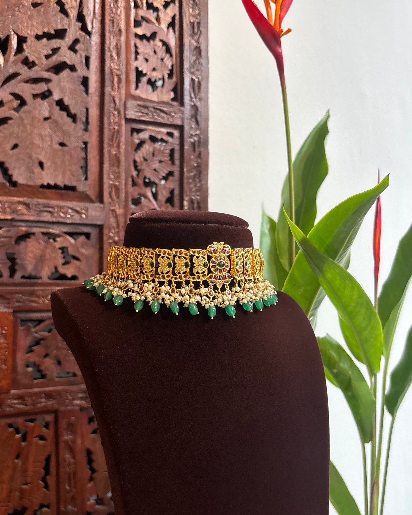 Kemp Choker Necklace Set with Matching Earrings – Traditional Jewellery | NC171