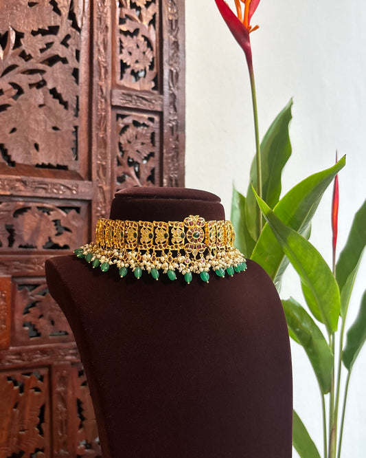 Kemp Choker Necklace Set with Matching Earrings – Traditional Jewellery | NC171