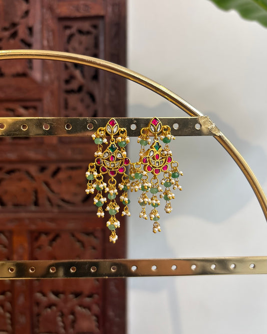 Floral Multicolor Jadau Kundan Earrings | ER192