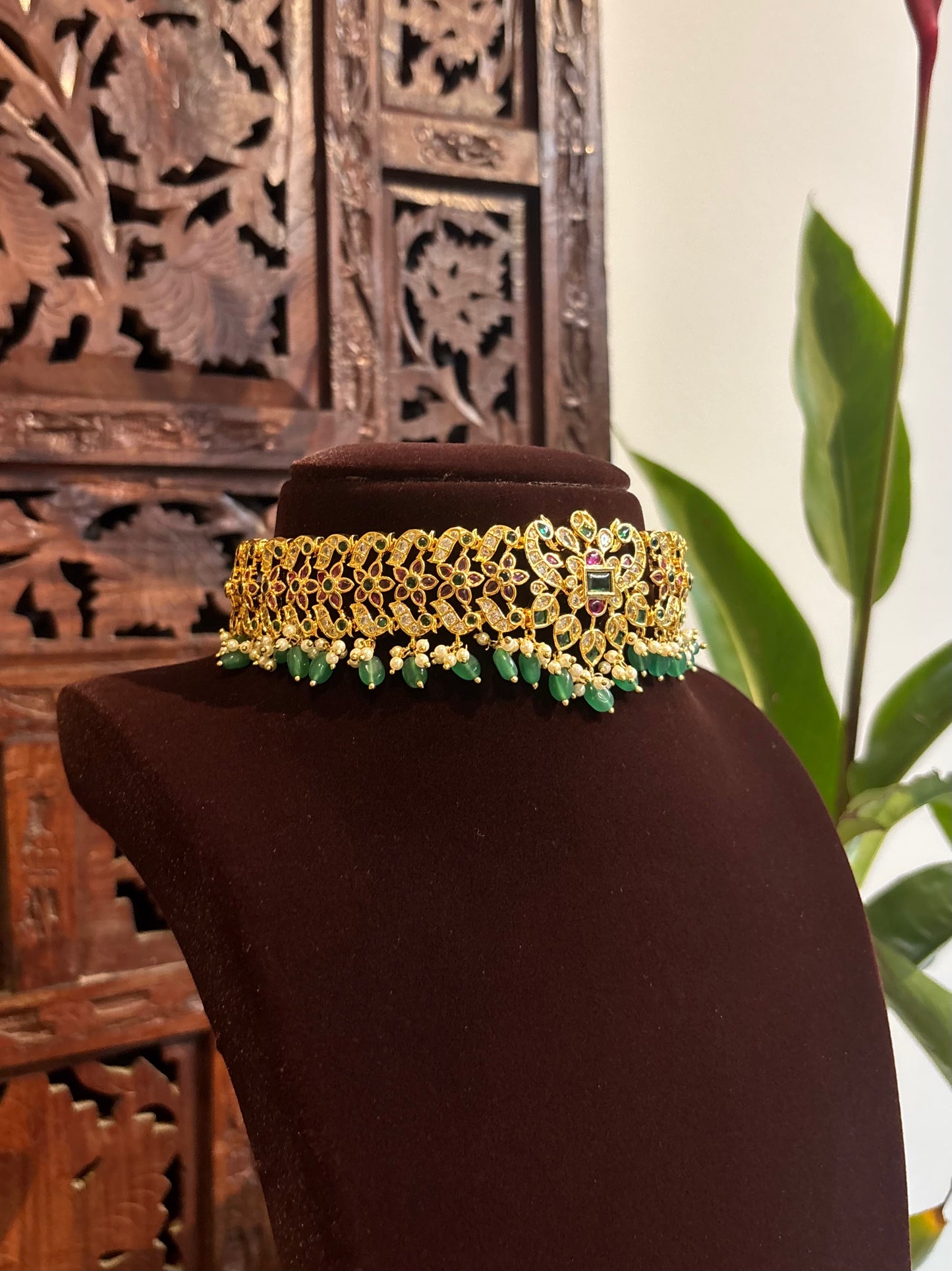 Kemp Choker Necklace Set with Matching Earrings – Traditional Jewellery | NC172