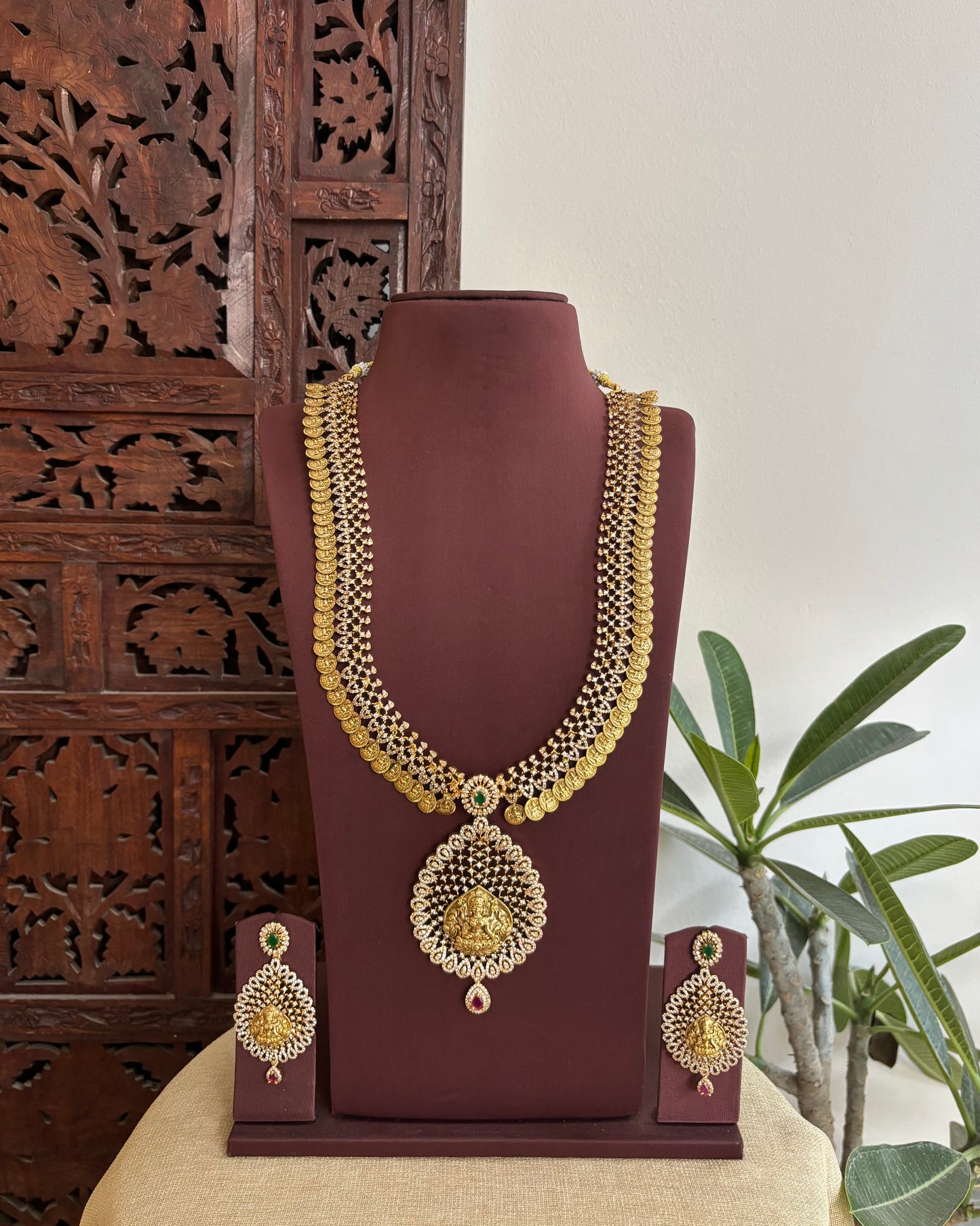 Antique Kaasu Haram with Laksmi Pendant With Earrings | NC523
