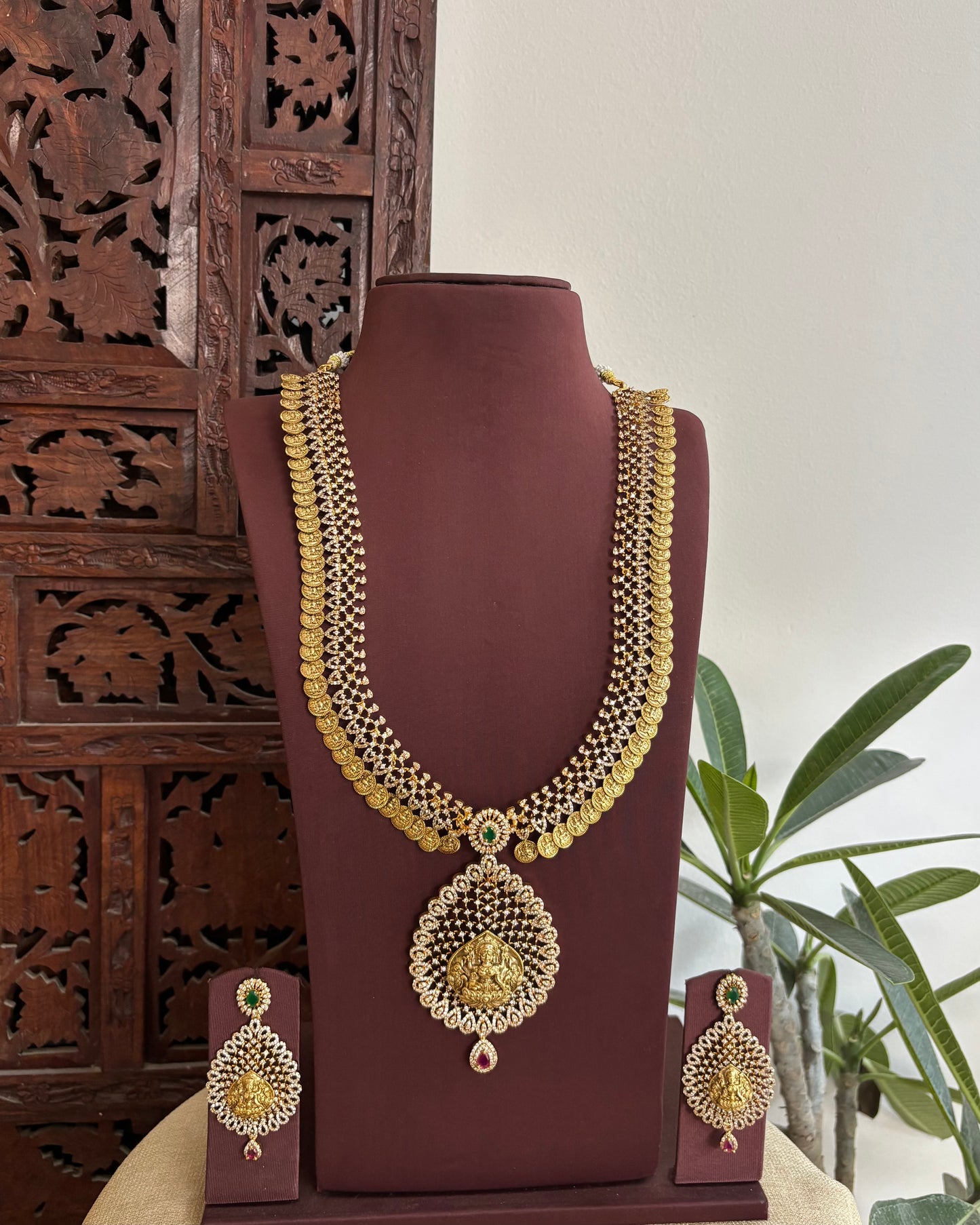 Antique Kaasu Haram with Laksmi Pendant With Earrings | NC523