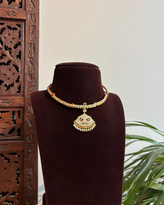 Vintage Attigai Necklace – A Timeless South Indian Heritage Piece | Multicolor | NC373