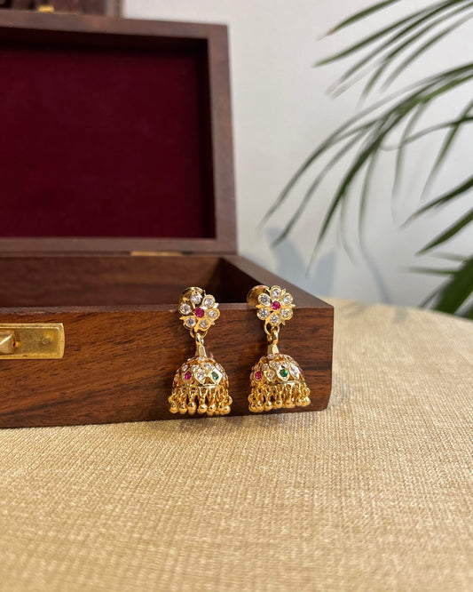 Vintage Impon Small Earrings – Classic Jhumkas | Multicolor  | ER277