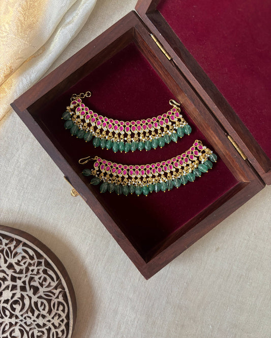 Floral Multicolor Kundan Ear Chain | EC191