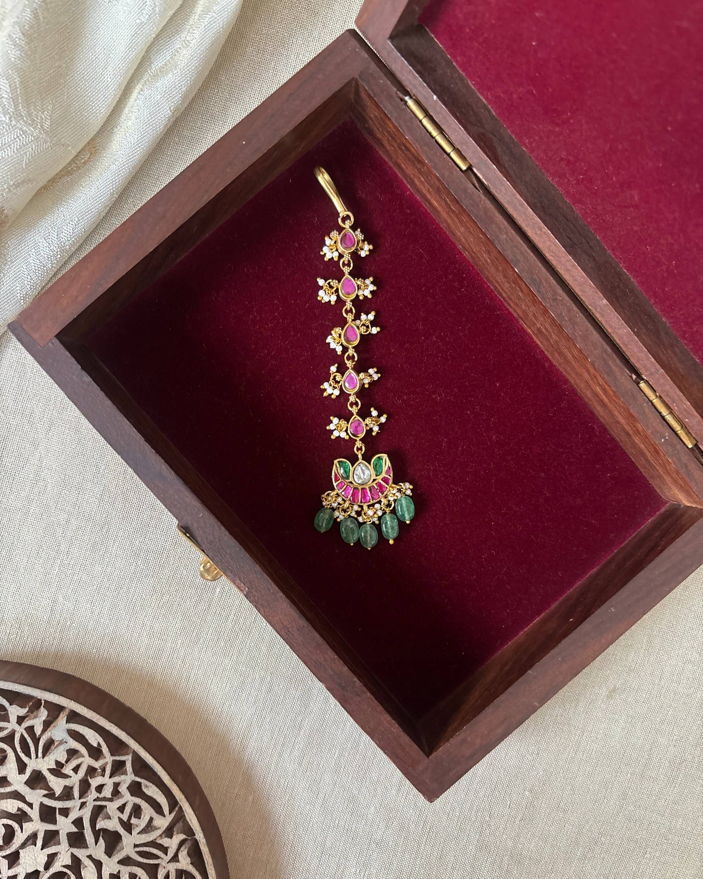 Floral Jadau Kundan Maang Tikka | MT321