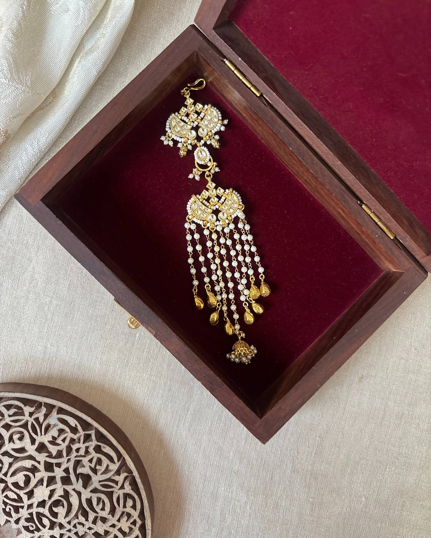 Jadau Kundan Hair Accessory | White | HA349