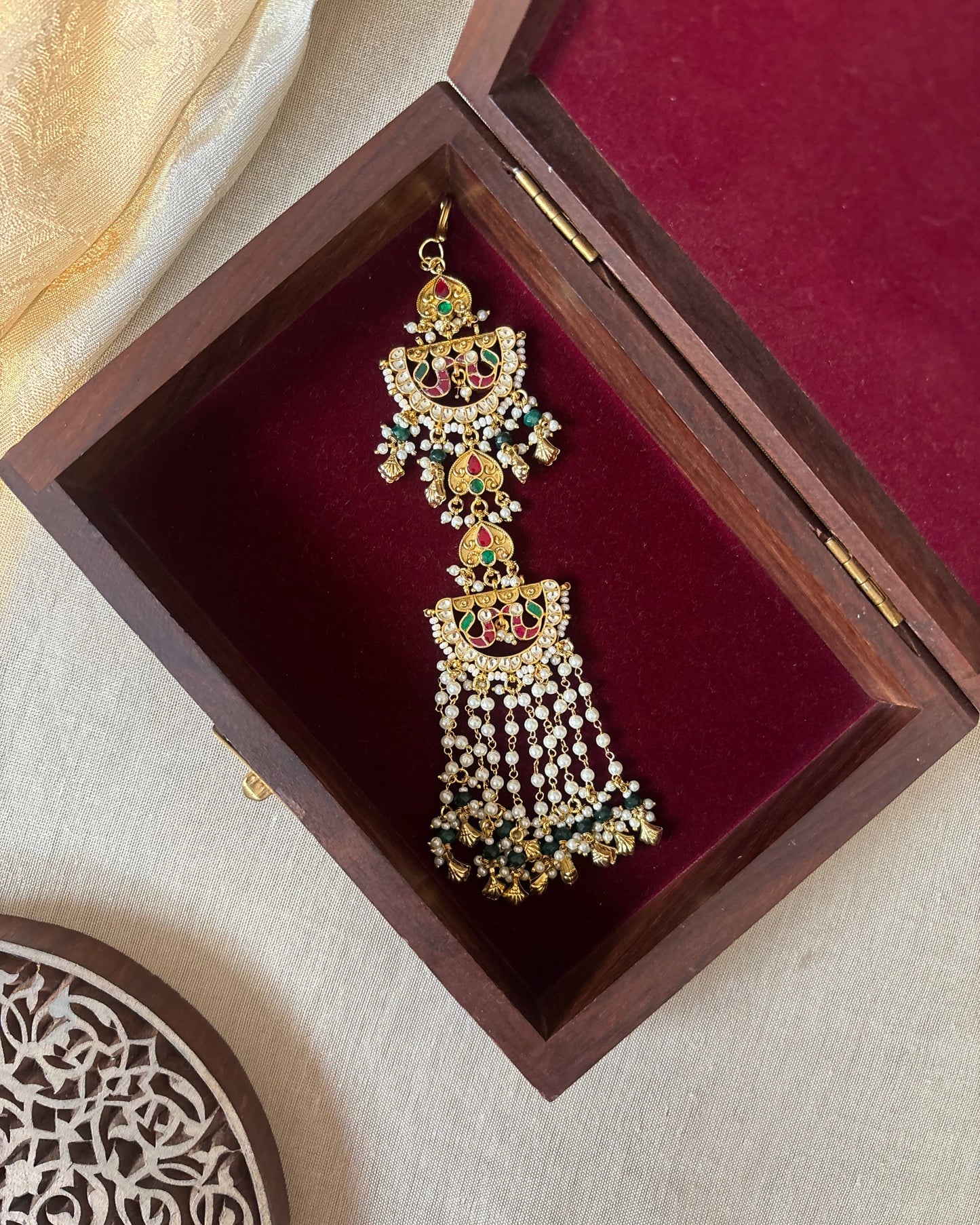 Jadau Kundan Hair Accessory | Multi Colour | HA350