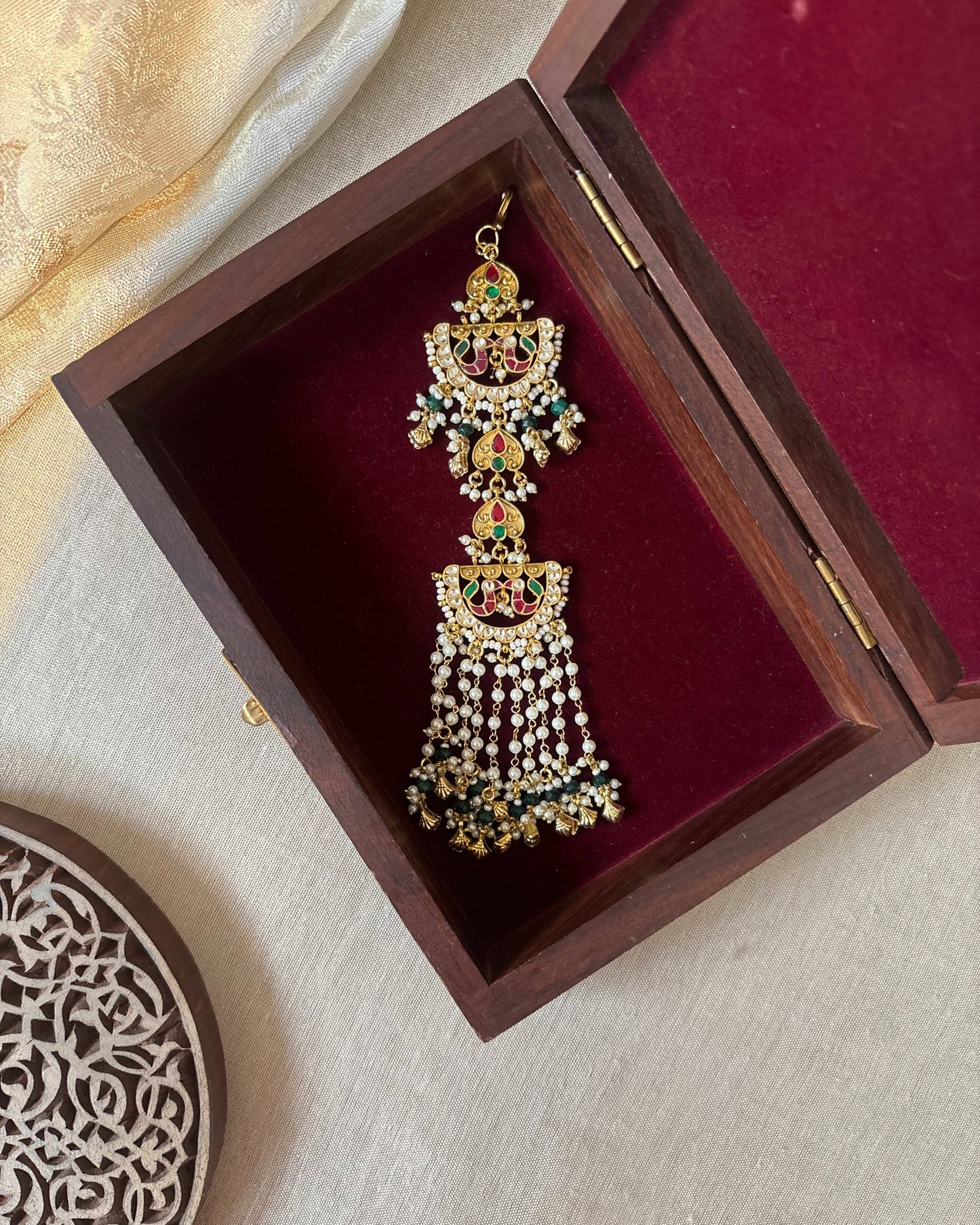 Jadau Kundan Hair Accessory | Multi Colour | HA350