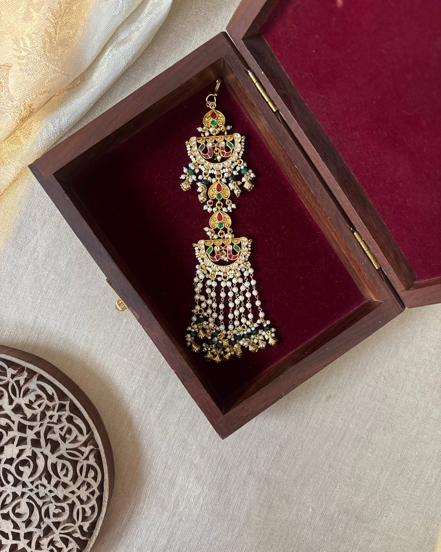 Jadau Kundan Hair Accessory | Multi Colour | HA350