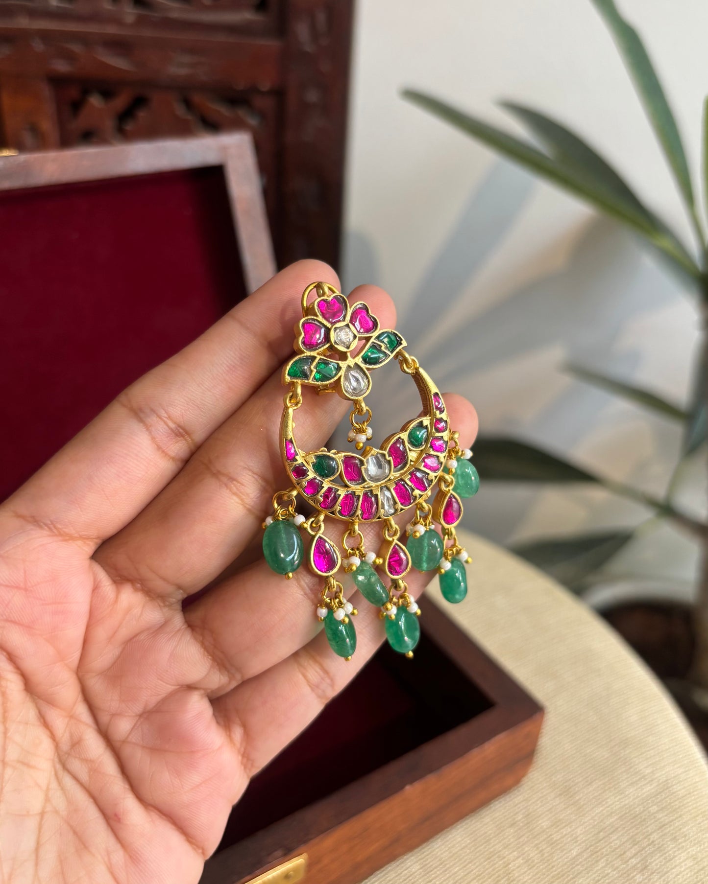 Floral Multicolor Jadau Kundan Earrings | ER335