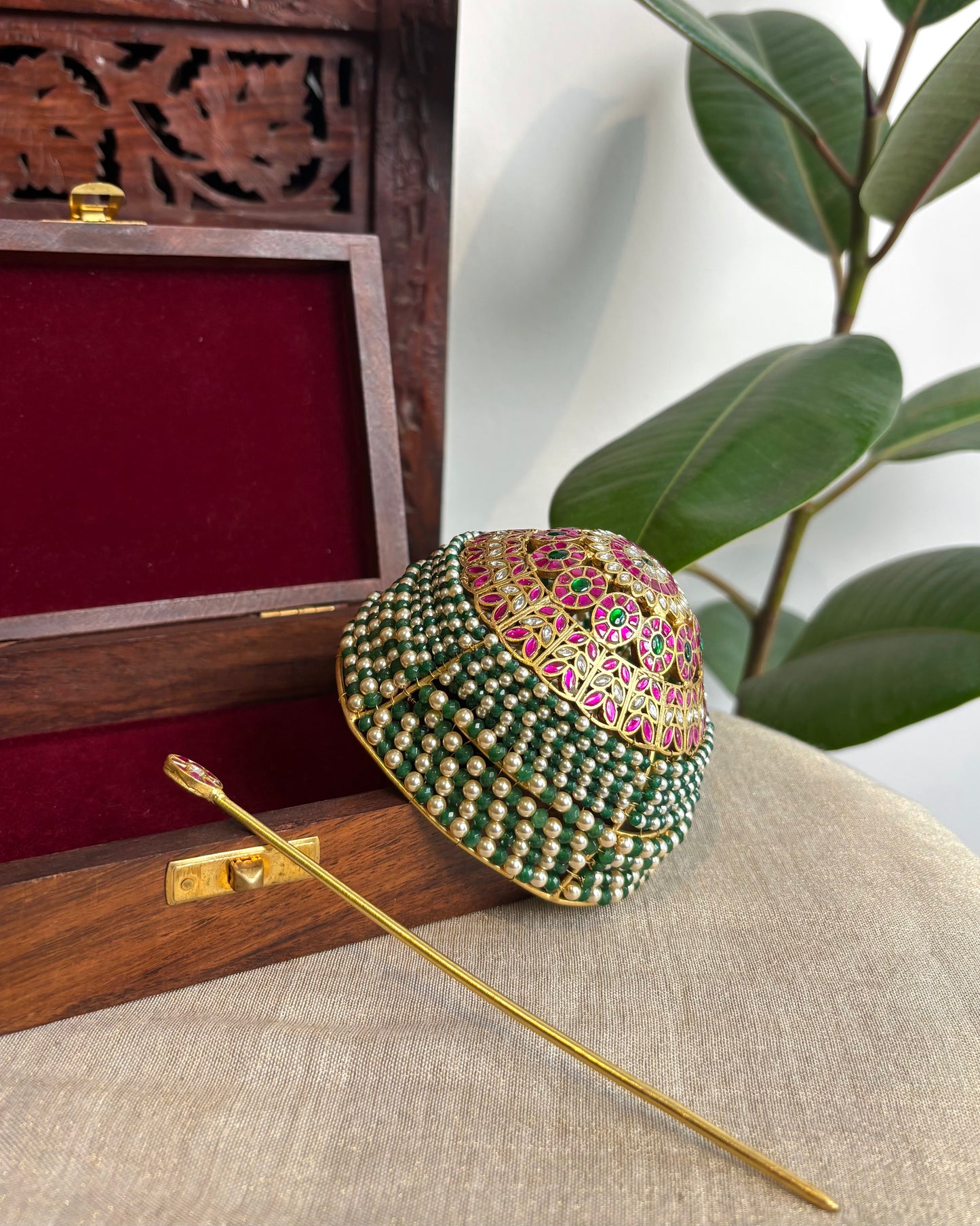 Jadau Kundan Hair Bun Accessory | HA229