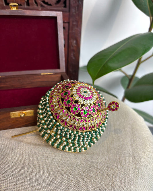 Jadau Kundan Hair Bun Accessory | HA229