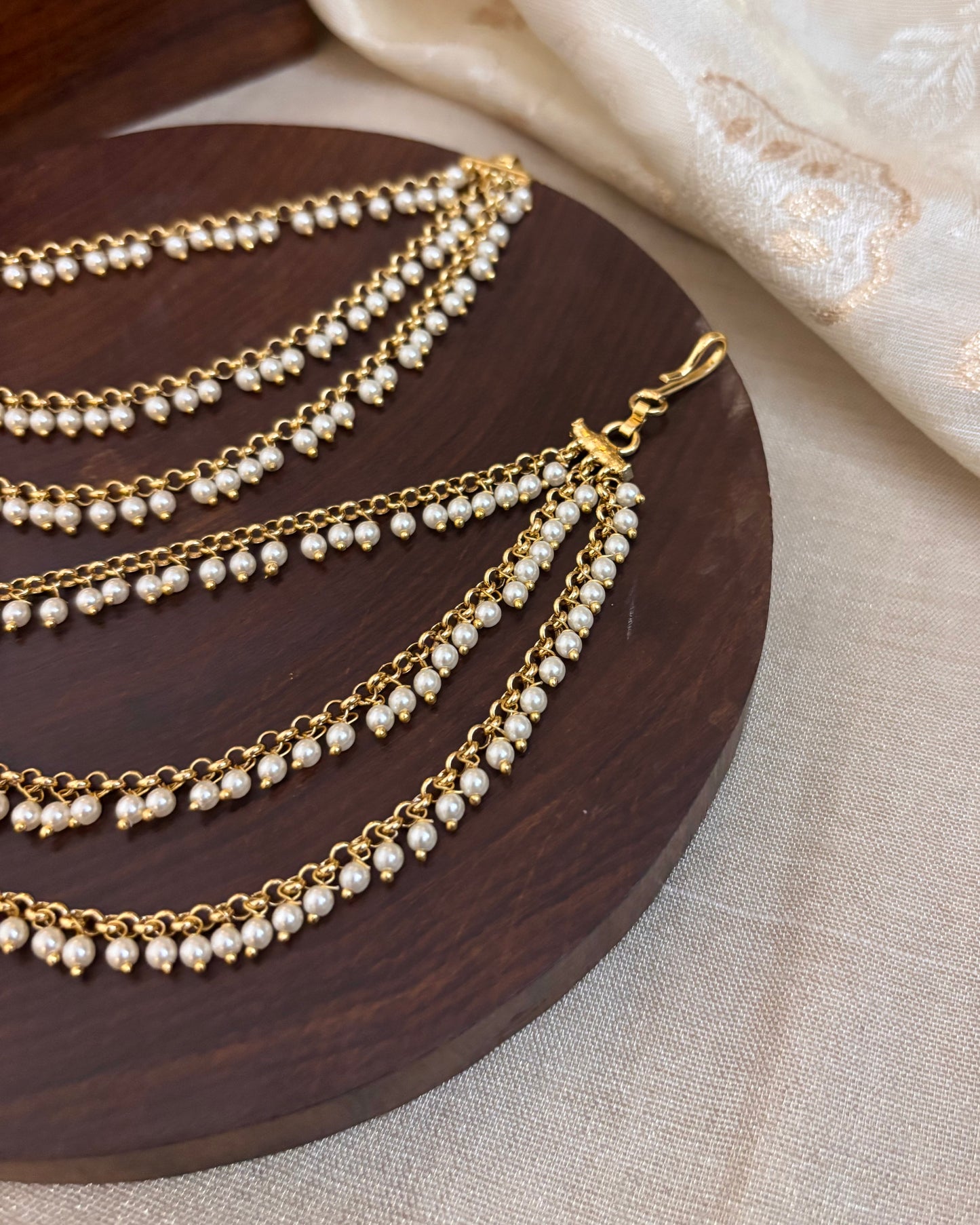Three-Layer Pearl Ear Chain | EC049