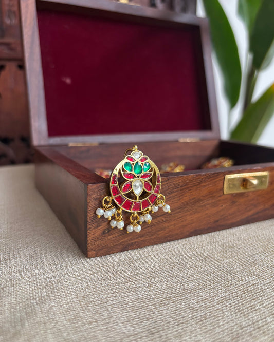 Handcrafted Floral Hair Pins – Jadau Kundan & Pearls | HA166