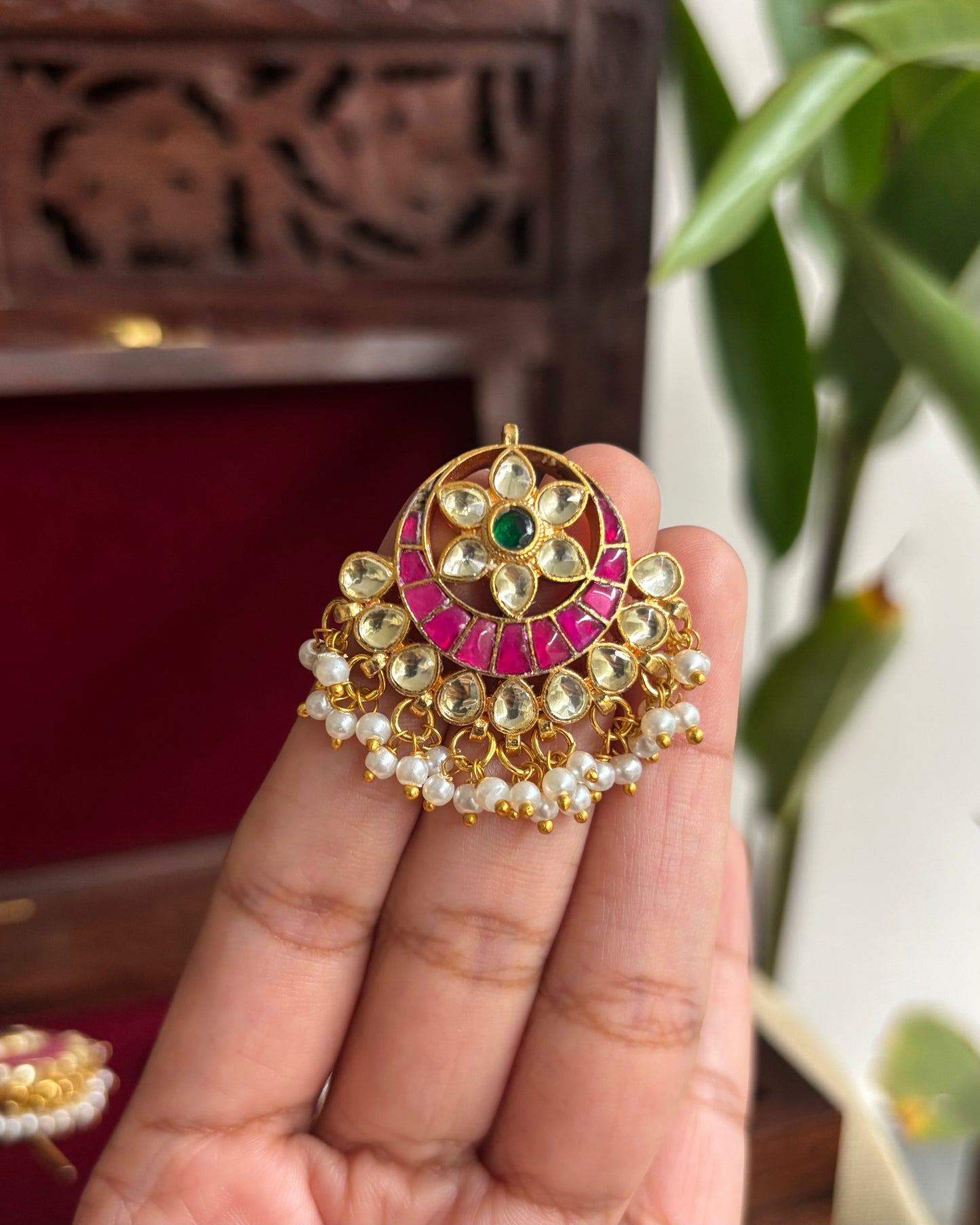 Handcrafted Floral Hair Pins – Jadau Kundan & Pearls | HA168