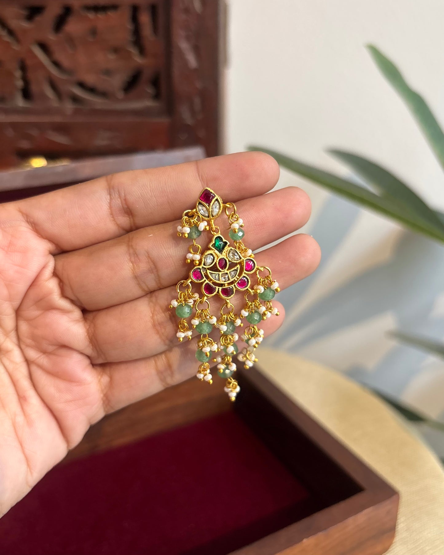 Floral Multicolor Jadau Kundan Earrings | ER328