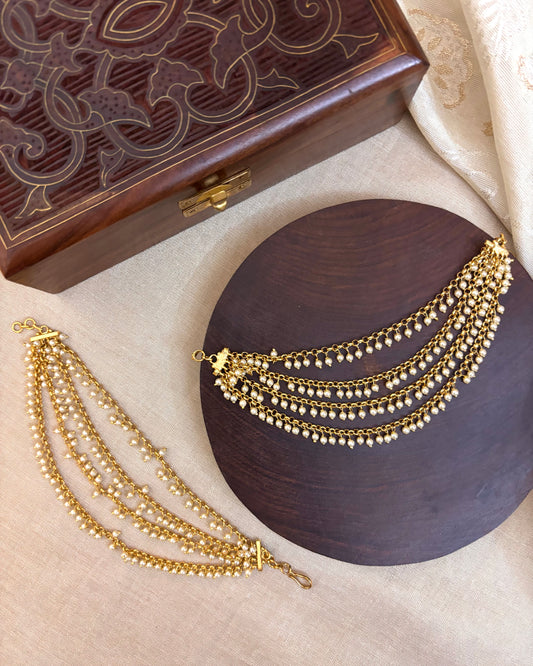 Four-Layer Pearl Ear Chain | EC058