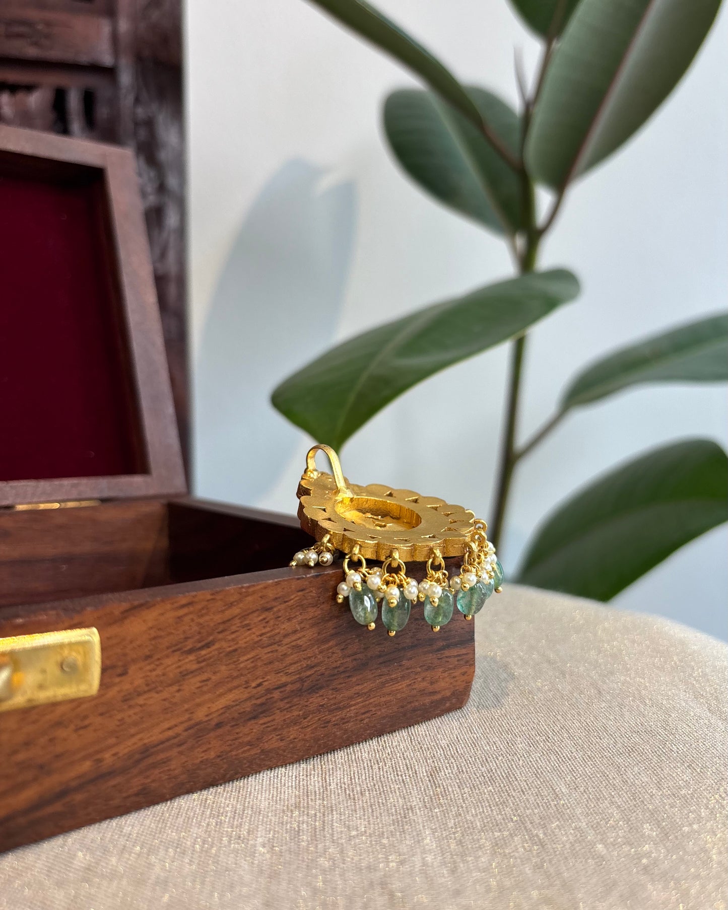 Antique Jadau Kundan Lakshmi Pendant | HA218