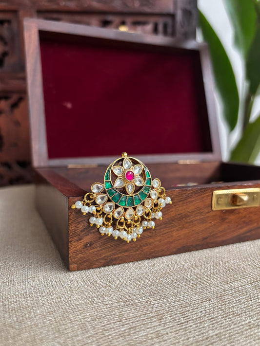 Handcrafted Floral Hair Pins – Jadau Kundan & Pearls | HA169