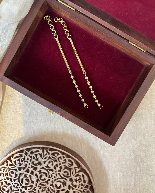 Vintage Impon Straight Ear Chain –  Multicolor | EC148