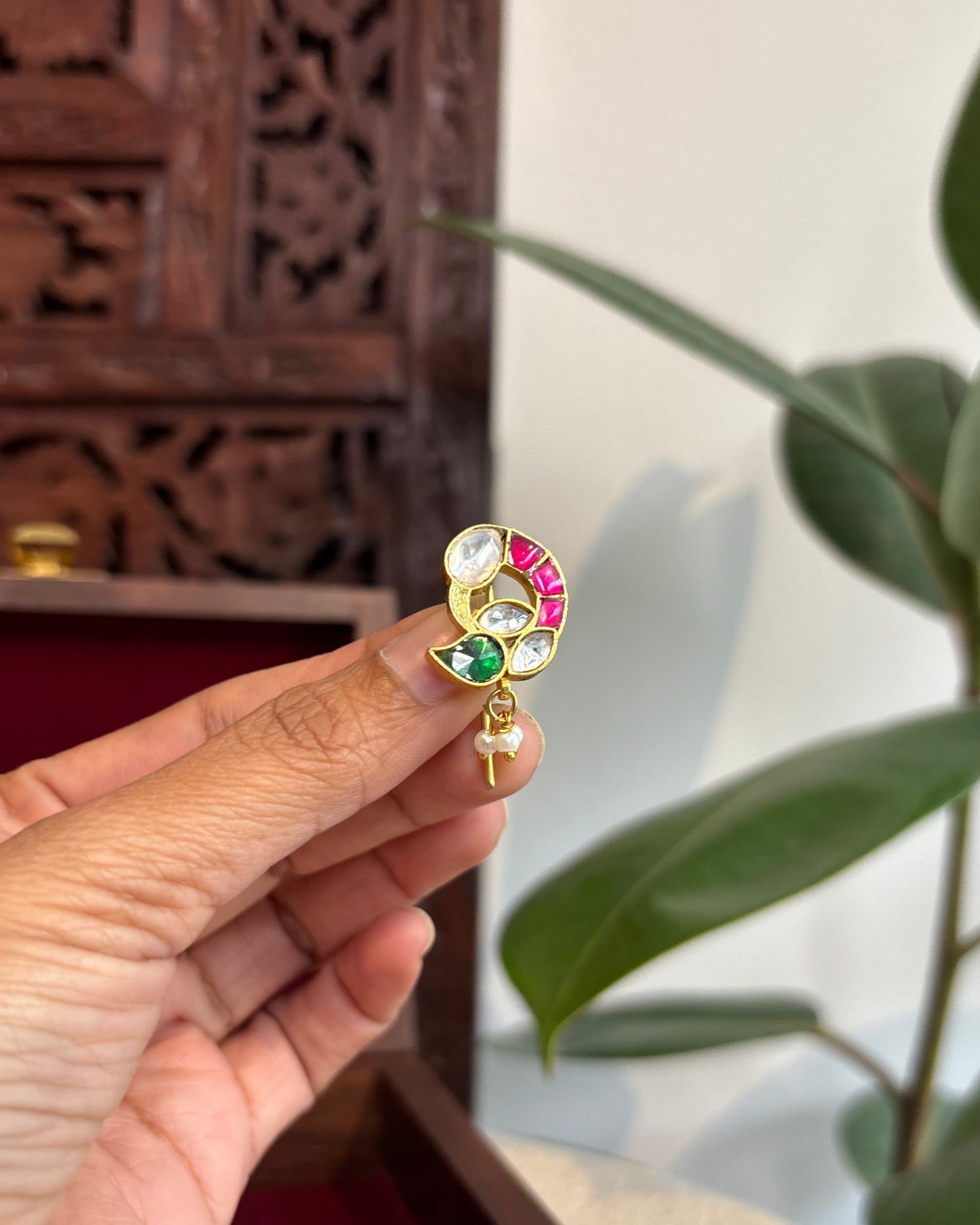 Handcrafted Peacock Hair Pins – Jadau Kundan & Pearls | HA227