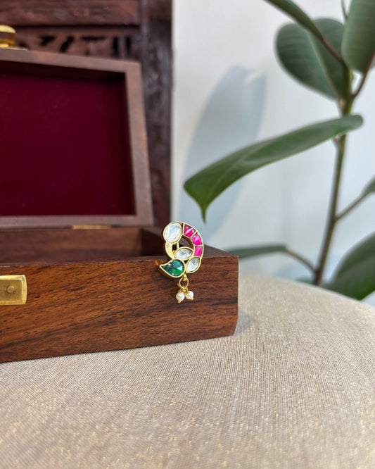 Handcrafted Peacock Hair Pins – Jadau Kundan & Pearls | HA227