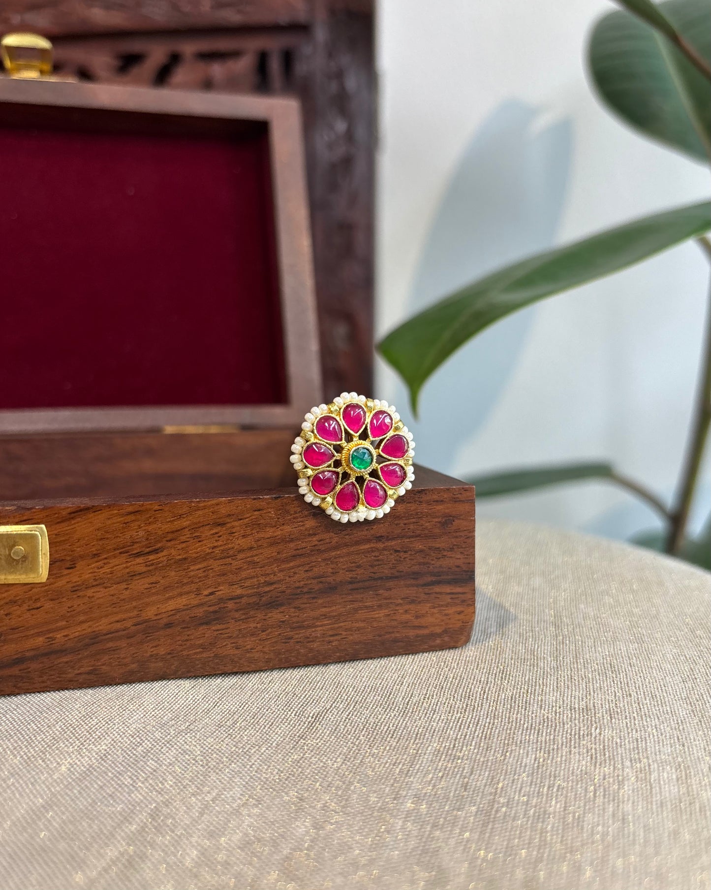 Handcrafted Floral Hair Pins – Jadau Kundan & Pearls | HA228