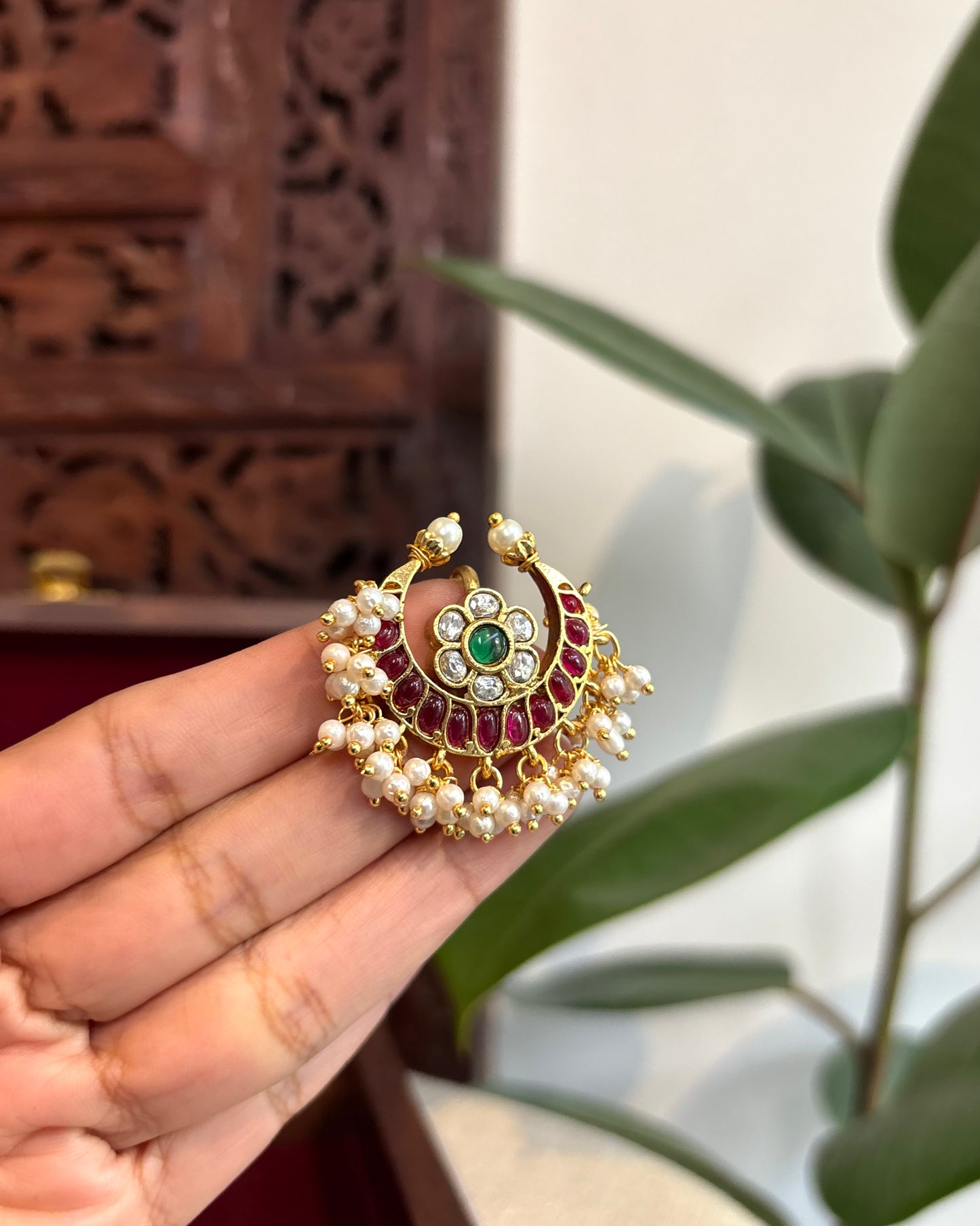 Kemp Chand Hair Pendant – Traditional Bridal Hair Jewellery | HA226