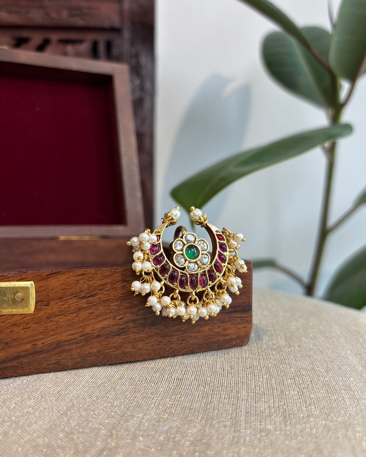 Kemp Chand Hair Pendant – Traditional Bridal Hair Jewellery | HA226