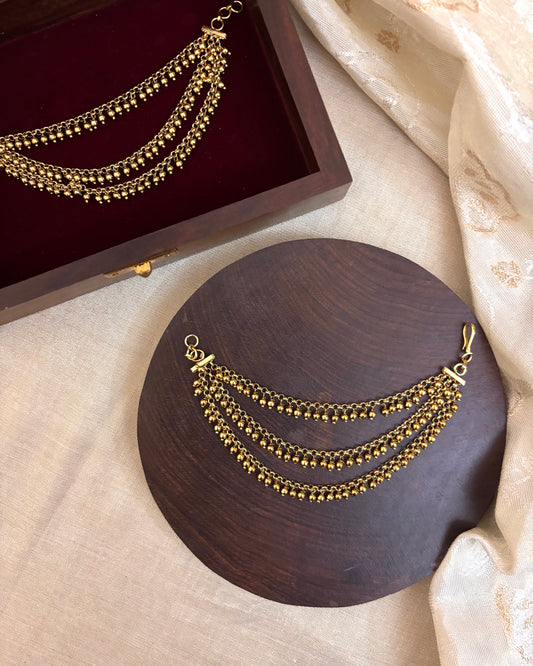 Three-Layer Minimal Antique Ear Chain | EC066