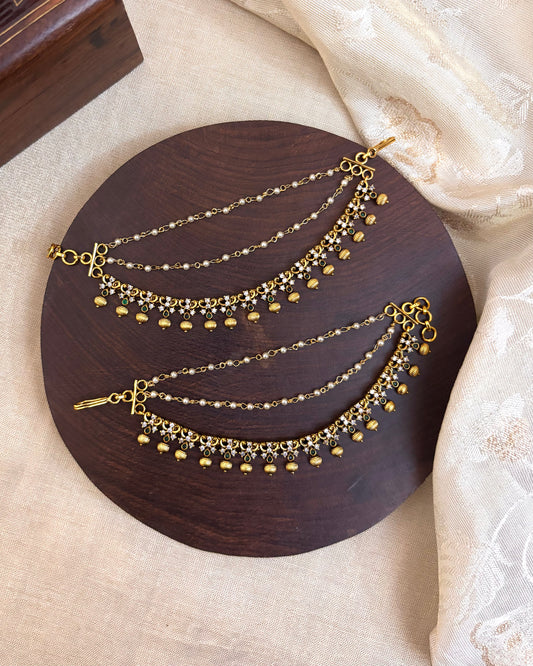 Antique Polish Three-Layer Kemp Bridal Ear Chain | EC054