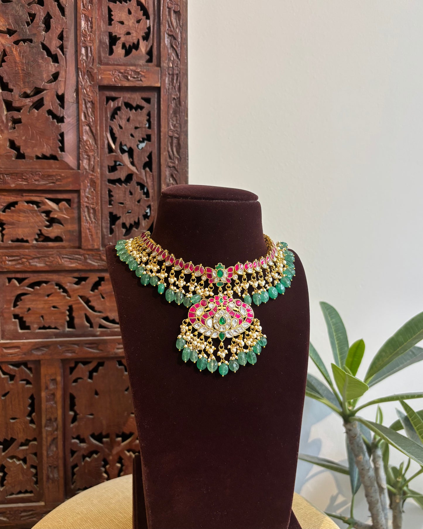 Peacock Jadau Kundan Choker – Heritage Statement Jewellery| NC539