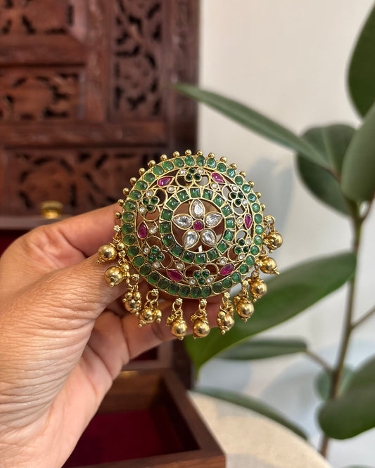 Kemp Floral Round Hair Pendant – Traditional Bridal Hair Jewellery | HA224