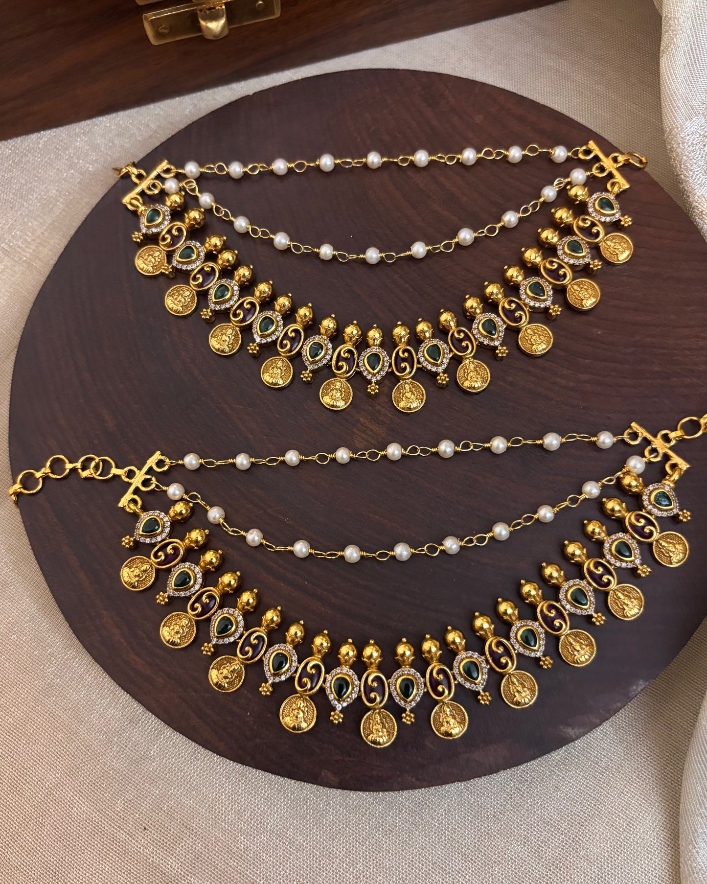 Antique Polish Three-Layer Kemp Bridal Ear Chain | EC053