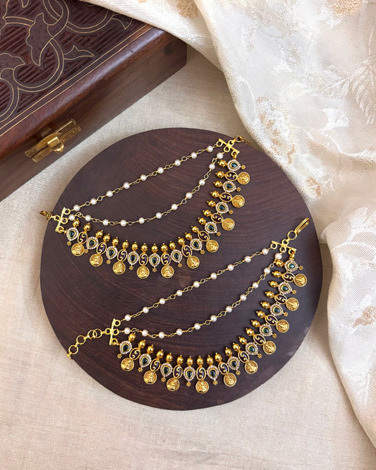Antique Polish Three-Layer Kemp Bridal Ear Chain | EC053