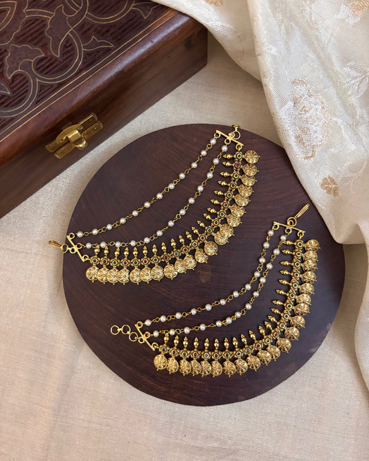 Antique Polish Kaasu Three-Layer Kemp Bridal Ear Chain | EC061