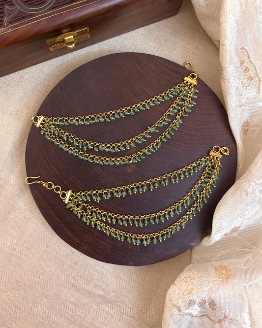 Mint Green Three-Layer Ear Chain | EC062