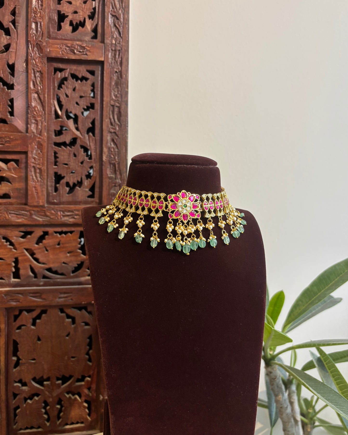 Floral Multicolor Kundan Choker | NC537