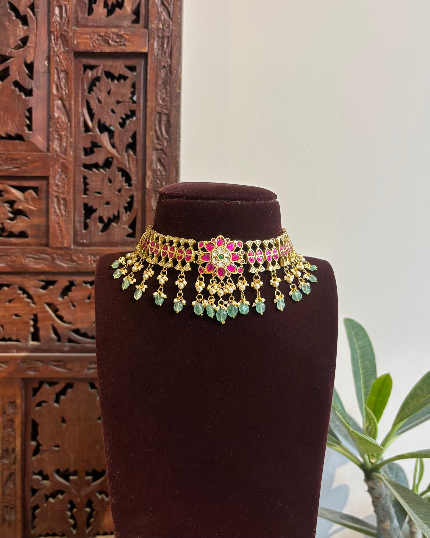 Floral Multicolor Kundan Choker | NC537