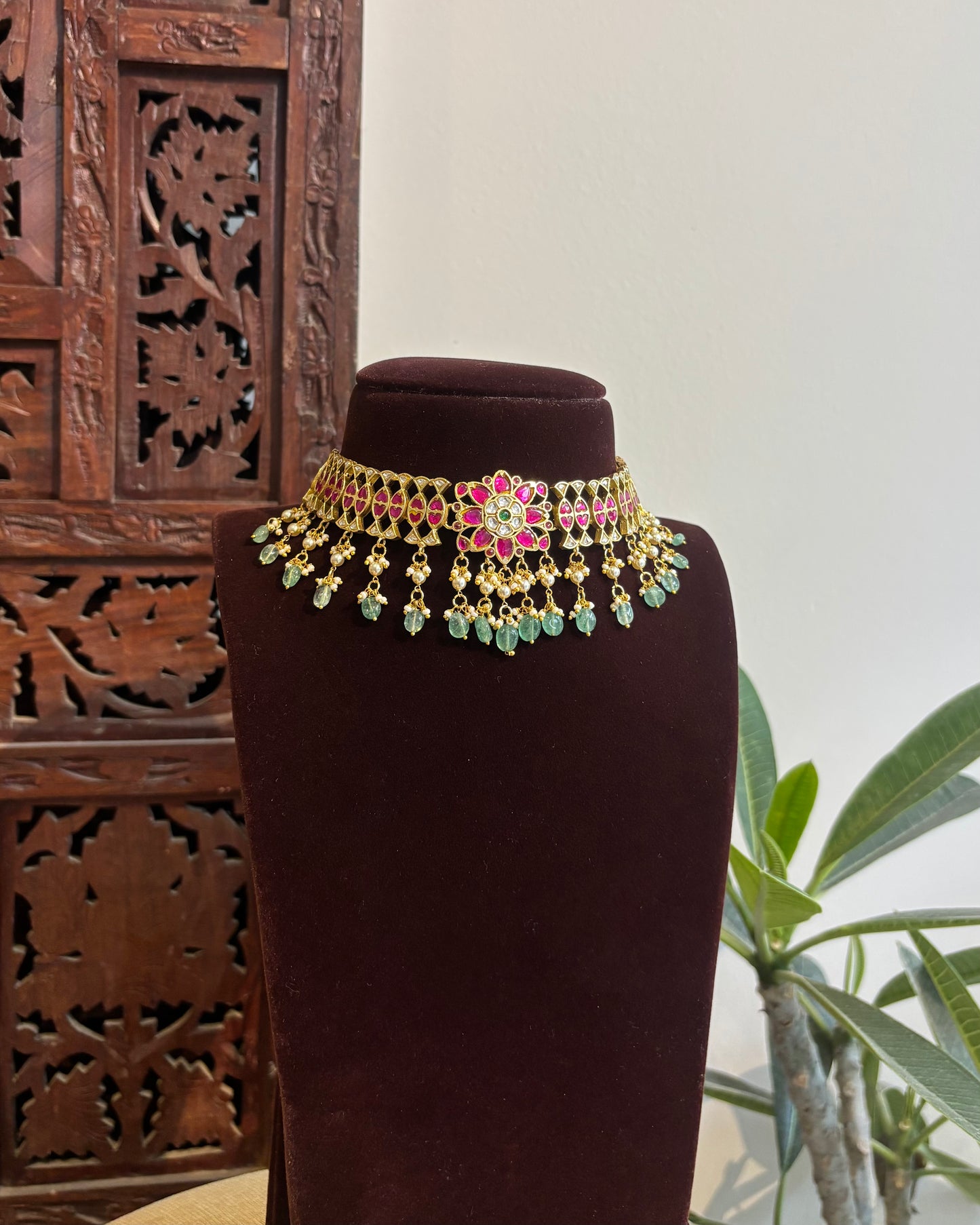 Floral Multicolor Kundan Choker | NC537